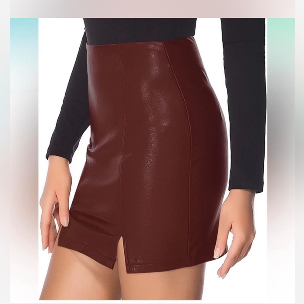 High Waist Burgundy Brown Skirt NWT